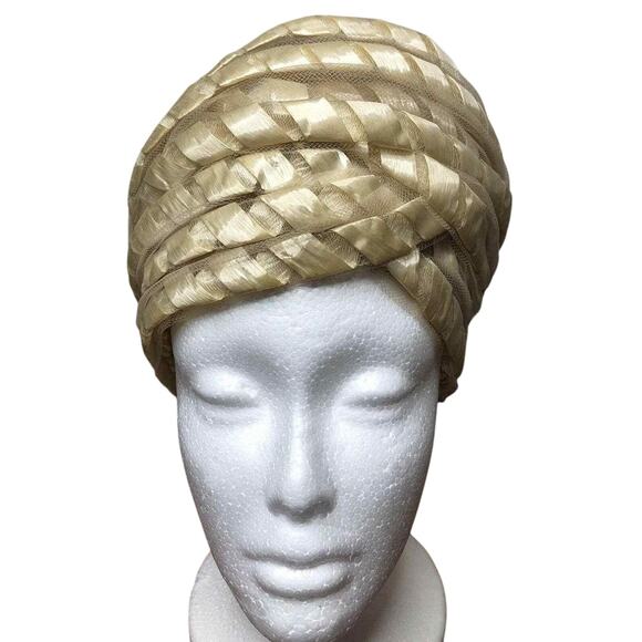 CHRISTIAN DIOR 1960s? Chapeaux Woven Textured Net Bubble Hat Vintage - Picture 1 of 10